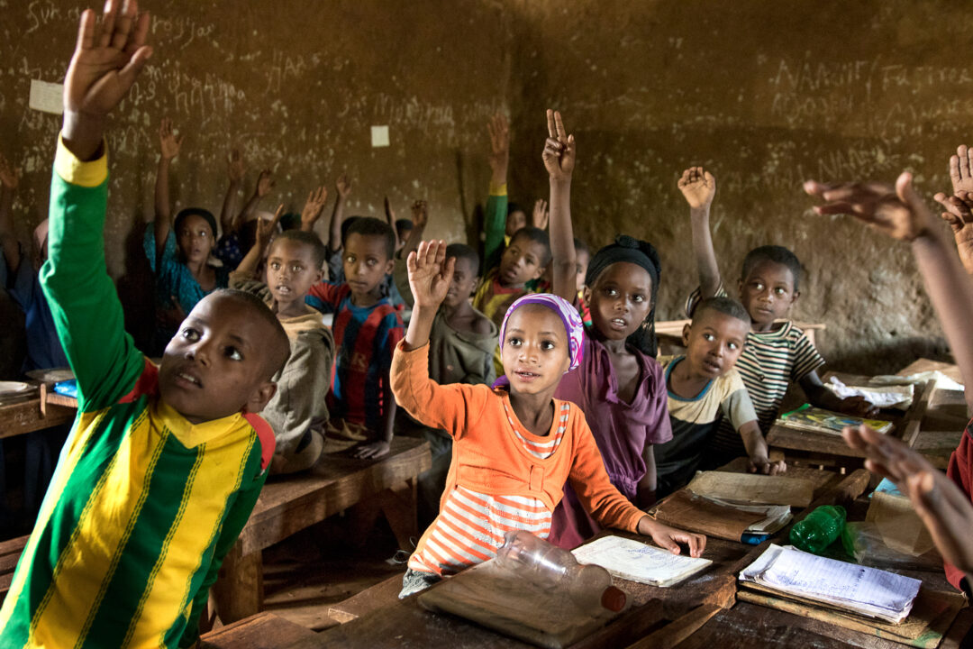 Nazifa at school, after cleft surgery. Photo: Jorgen Hildebrandt