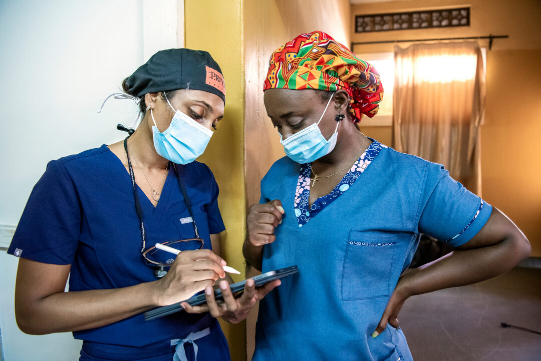 Dr Francoise Mukagaju Plastic Surgery Resident, and Medical Advisor Priyanka Naidu. Operation Smile programme in Bushenge, Rwanda Photo: Margherita Mirabella