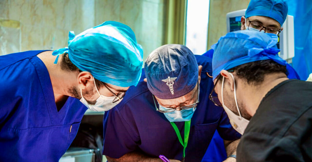 Libyan surgical volunteers observing Operation Smile Egypt volunteer surgeon Dr. Mostafa Elsonbaty. 