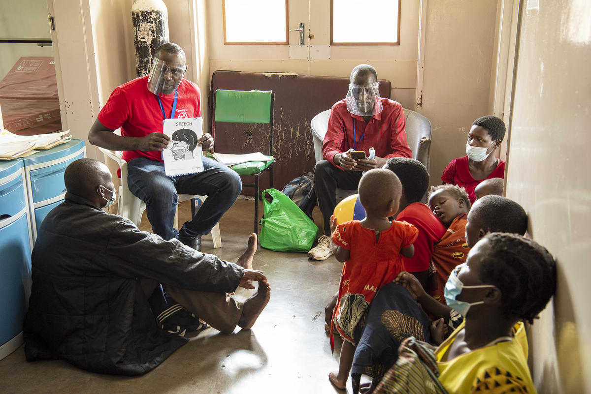 Morgan Silungwe during a speech therapy training sessions with parents in Lilongwe, Malawi.