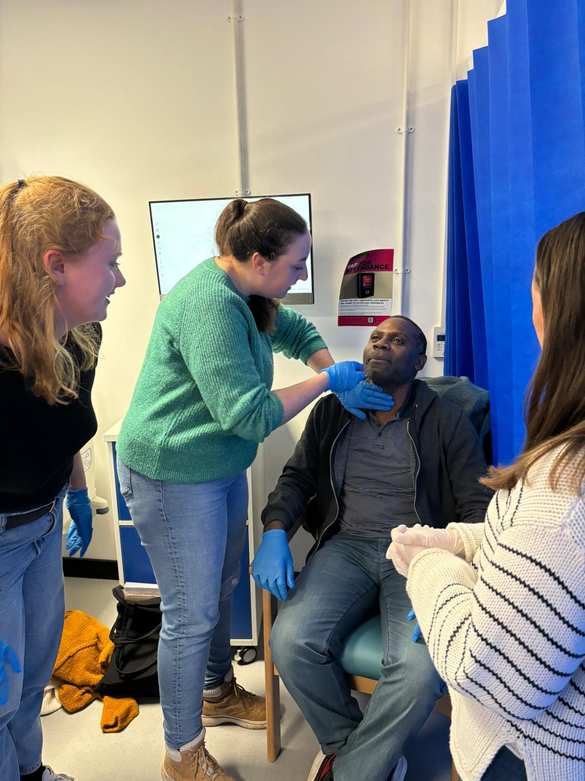 Morgan Silungwe during the Adult Swallowing assessment workshop at Essex University.